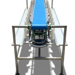 Product conveyor on the SP 4.5m poultry deboning cone line
