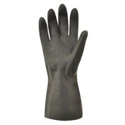 Heavy Duty Flock Lined Natural Rubber Gloves - Medium image 2