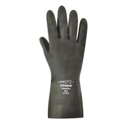 Heavy Duty Flock Lined Natural Rubber Gloves - Medium image